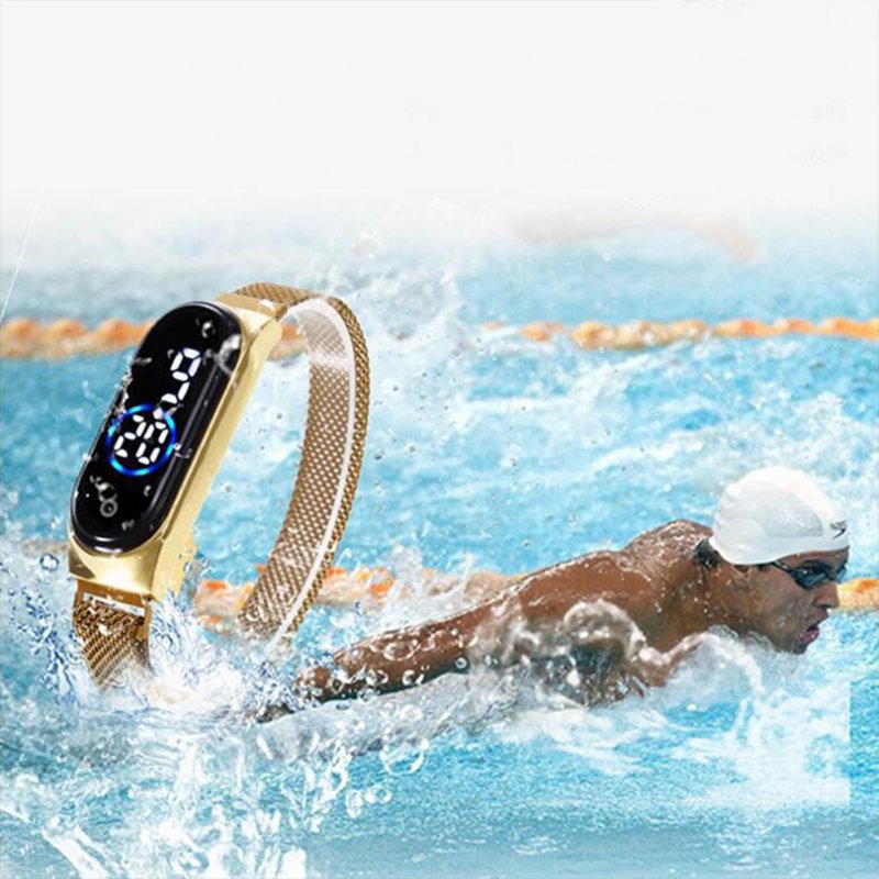 Electronic Watch Magnetic Quartz Waterproof Touch Led Bracelet 