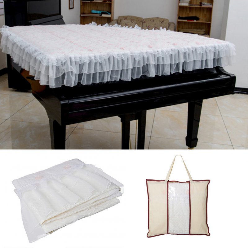 1PC Grand Piano Cover Thicken Dustproof Anti-static Lace Cover Stylish Elegant Piano Cloth Accessories 