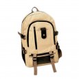 Men's Multi Pockets Canvas Backpack White