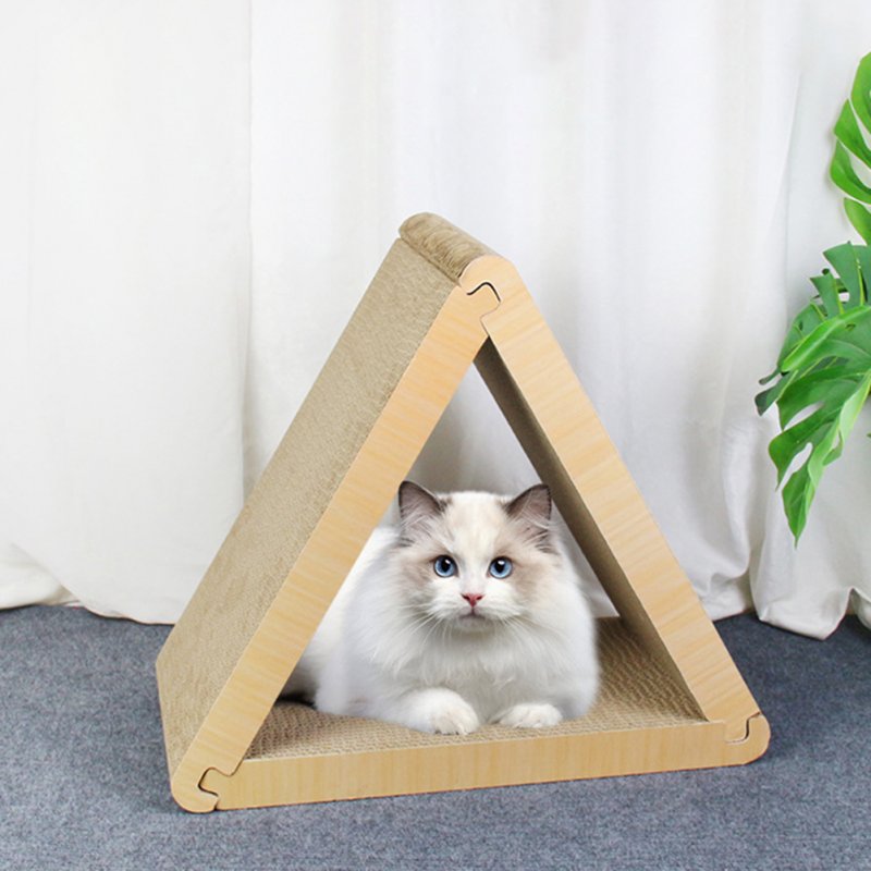 Triangular Cat Scratching Board Wear-resistant Scratch-Resistant Corrugated Paper Cat Nest Grinding Claw Toys For Cats Grind Claws (45 x 23 x 40cm) Cat Scratching Board 45 x 23 x 40cm