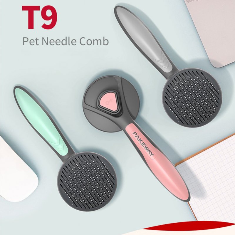 Ergonomic Pet  Self-cleaning  Slicker  Brush Gently Non-slip Hair Loss Cleaning Needle Comb Dogs Cats Rabbit Grooming Brushes Tool 