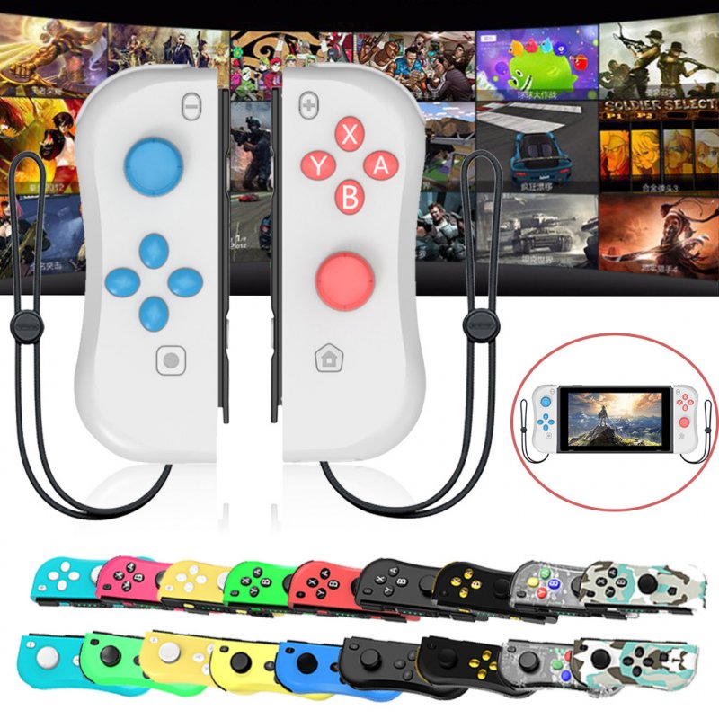 1pair Wireless Bluetooth Game Handle Joy Cons Gaming Controller Gamepad For Nintend Switch NS Joycon Console with Wrist Strap 