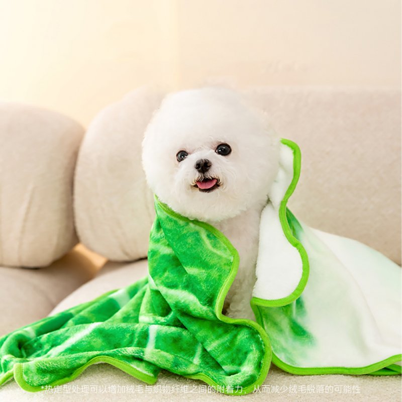 Dog Blankets For Medium Dogs Cute Chinese Cabbage Shape Pets Small Blankets Kennel Bed Soft Flannel Mat Supplies Chinese cabbage M：65 x 65cm
