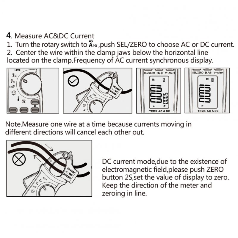 BSIDE Acm91 Digital Clamp Meter True Rms Low Impedance Dc Auto Repair Ammeter Multimeter 