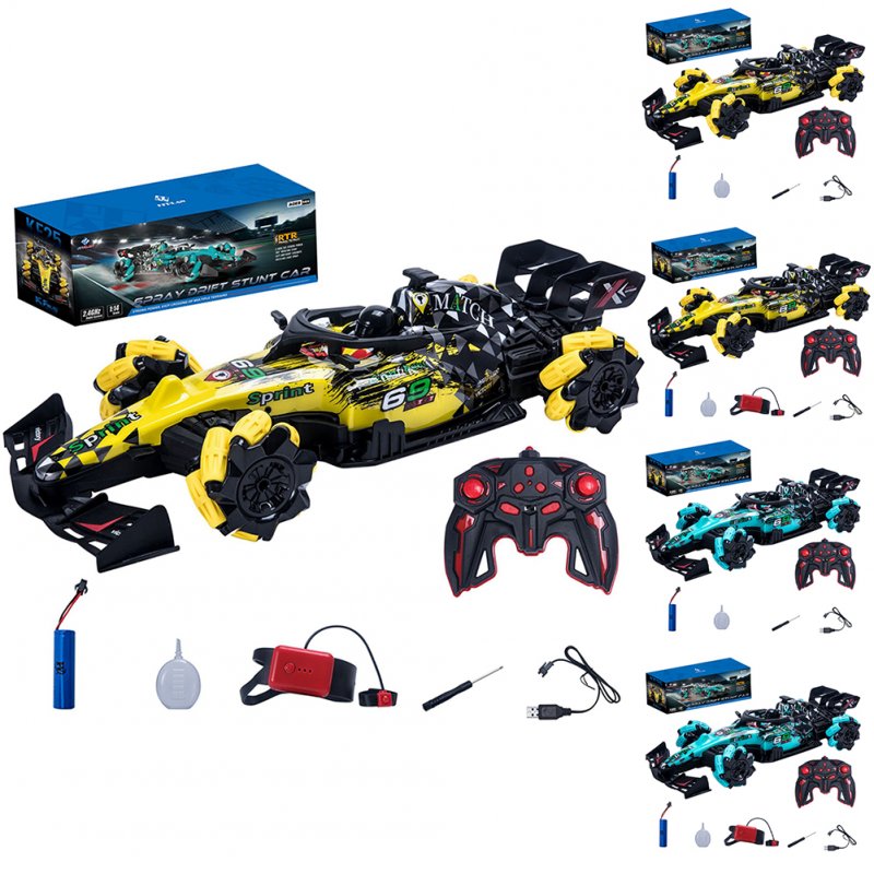 1:14 Formula Remote Control Car Toys 2.4G 4wd Stunt Drift RC Car with Light Spray 