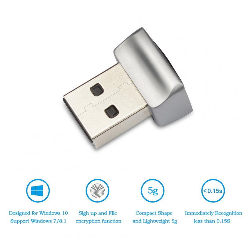 USB Fingerprint Reader Fingerprint Logger Compatible for Win7/10/11 Biometric Scanner Padlock 