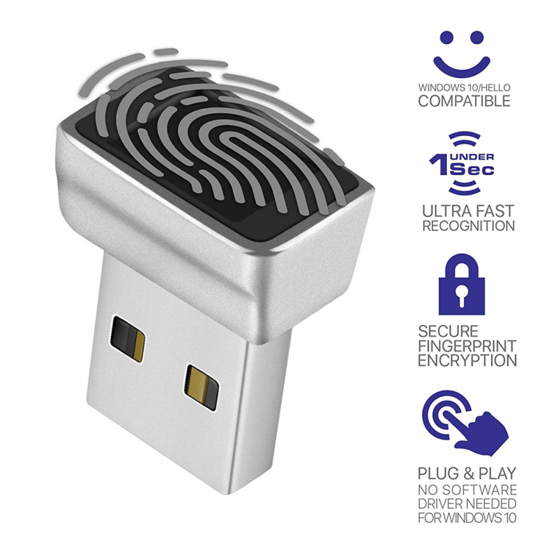 USB Fingerprint Reader Fingerprint Logger Compatible for Win7/10/11 Biometric Scanner Padlock 