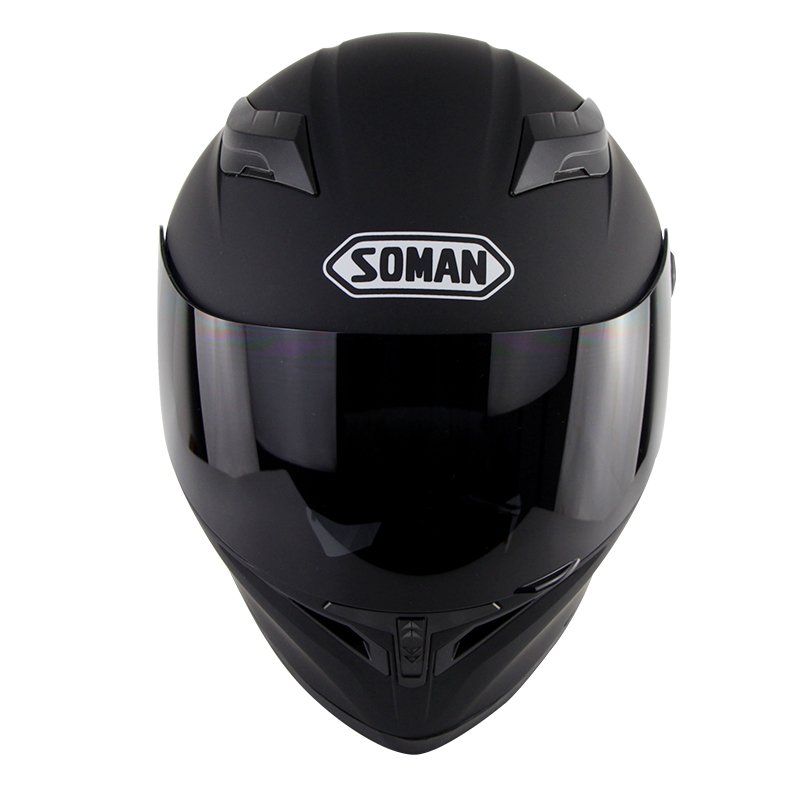 Motorcycle Helmet Men Women Full Face Helmet Moto Riding Motocross Motorbike Helmet  Matte black with tea lens_XL