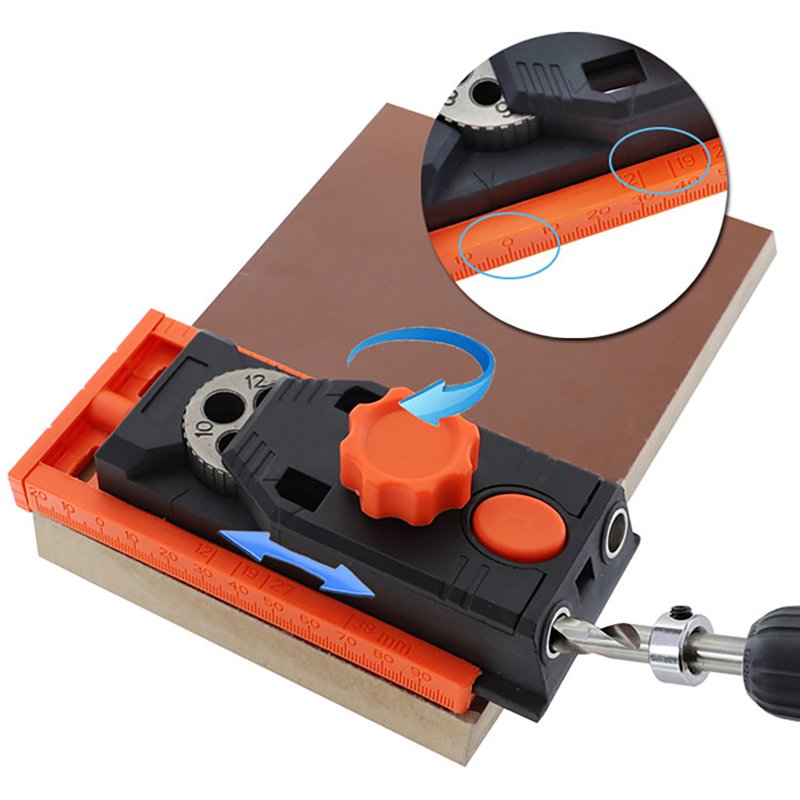 2-in-1 Woodworking Punch Locator Kit Wit Log Tenon Twist-drill Step Drill Square Bit Woodworking Tools