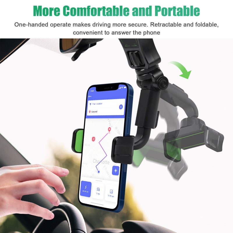 Car Rearview Mirror Mount Stand Multi-angle Seat Rear Pillow Gps Navigation Holder Cradle Mobile Phone Rack 
