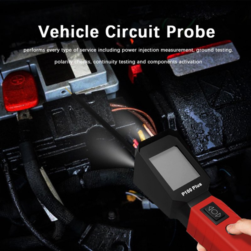 P100 PLUS Automotive Power Circuit Probe Tester 12V 24V Power Circuit Test Pen Electrical System Tools 