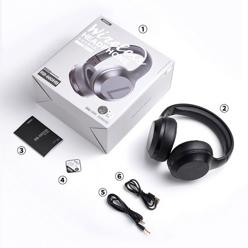 REMAX Rb-660hb Wireless Bluetooth Headphones Subwoofer Noise Reduction Head-Mounted Sports Game 