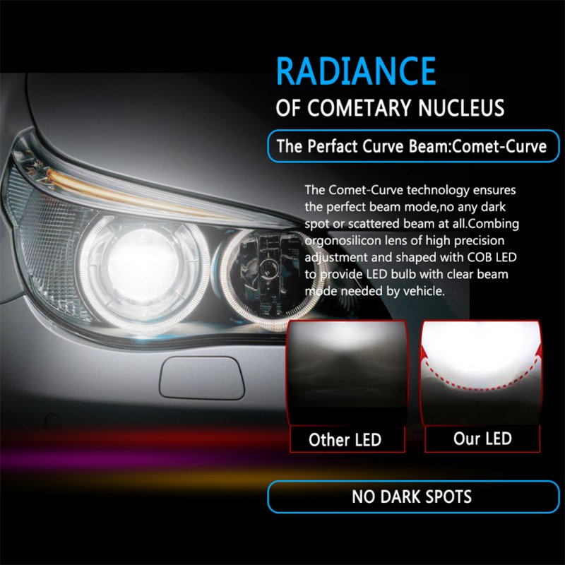 1PC Universal High Power Auto Bulbs C6 Car LED Headlights - 6000K - White Light 6000K-white_H11/H8/H9