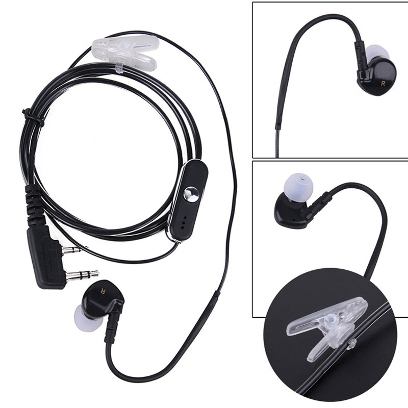 2 Pin In Ear Earphone Earpiece Sports Headset PTT MIC for BAOFENG KENWOOD Retevis HYT Radio L3FE