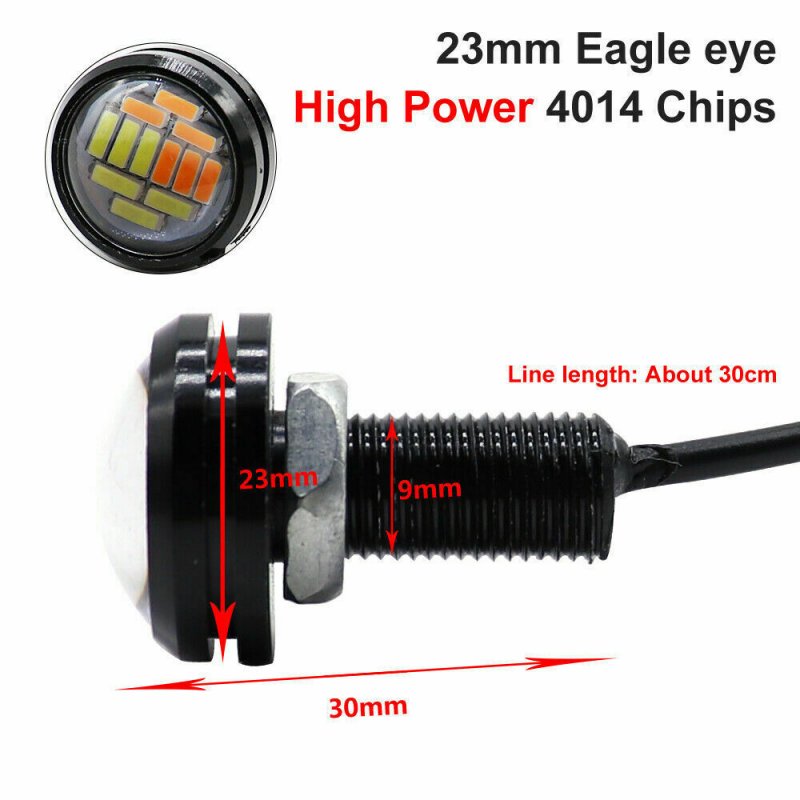 10pcs 23mm Eagle Eye LED DRL Daytime Running Reversing Light Car Tail Lamp Dc12v 