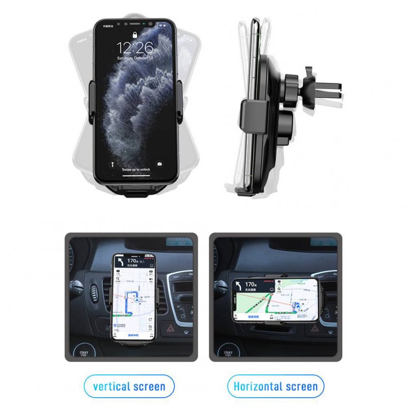 Car Wireless Charger Air Outlet Magnetic Suction Navigation Bracket Automatic Intelligent Infrared Sensor Phone Holder 