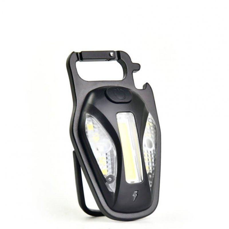 Portable Keychain Light Outdoor High-brightness Cob Mini Flashlight Emergency Work Light Bottle Opener 