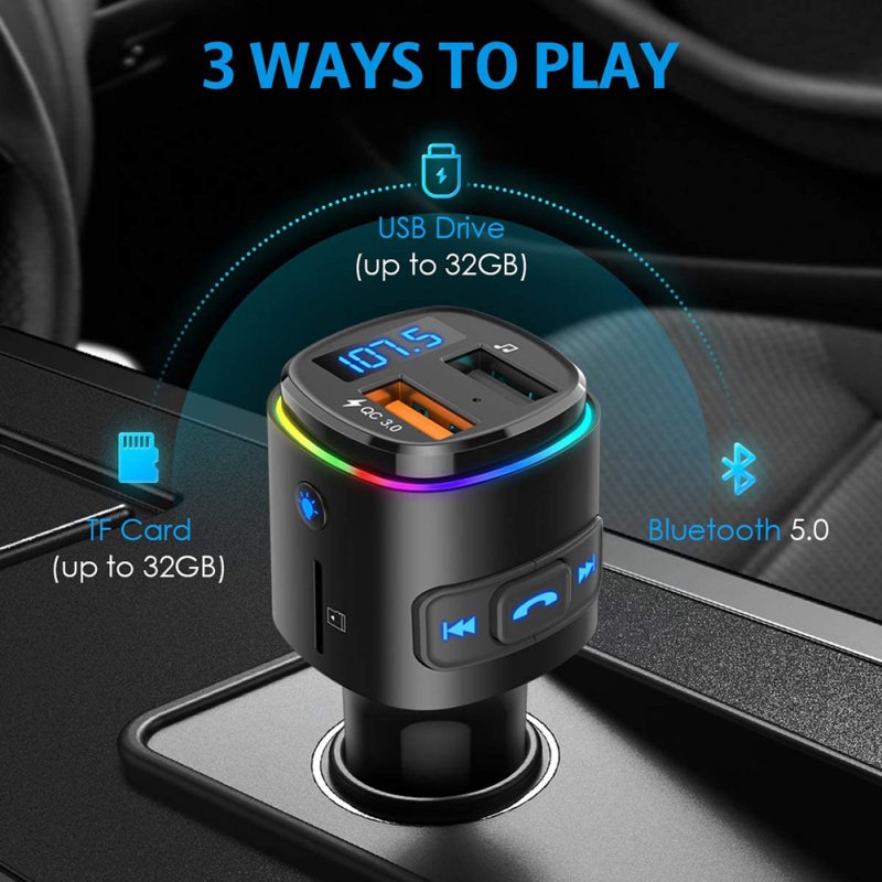 Bc41 Car Fm Transmitter Bluetooth MP3 Player Charger Cigarette Lighter 