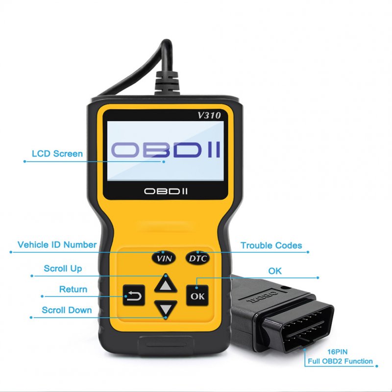 V310 Mini Obd2 Auto Scanner Car Engine Fault Code Reader Universal Multi-language Car Diagnostic Tools