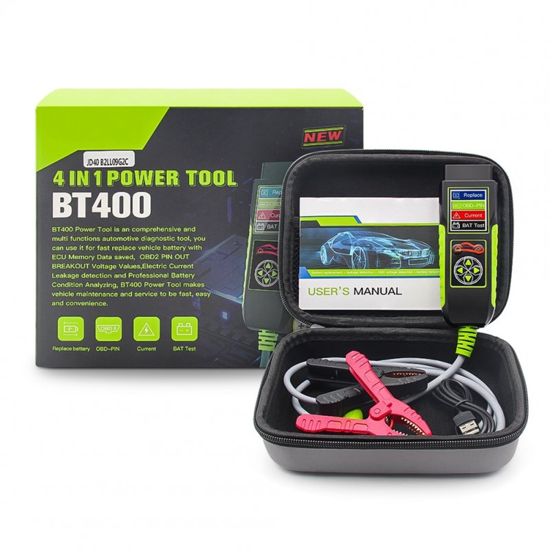 Topdiag Bt400 12v/24v Car Battery Tester Leakage Waveform Obd Voltage Detection Electrical System Diagnosis Tool