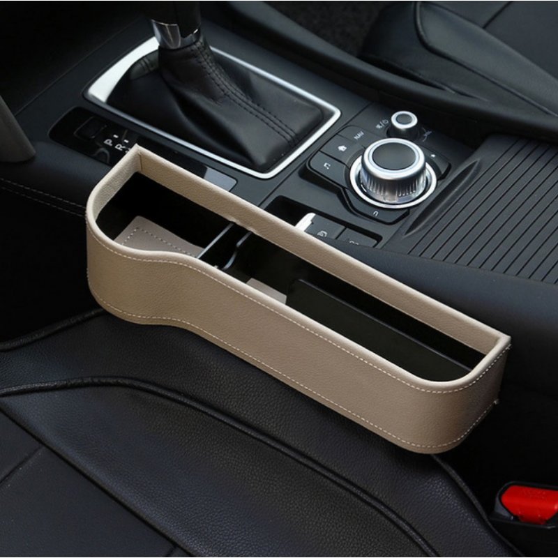 Multifunction Leather Storage Box for Car Seat Side Gap 