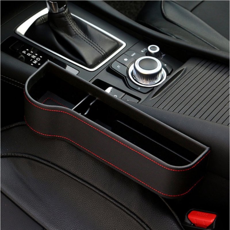 Multifunction Leather Storage Box for Car Seat Side Gap 