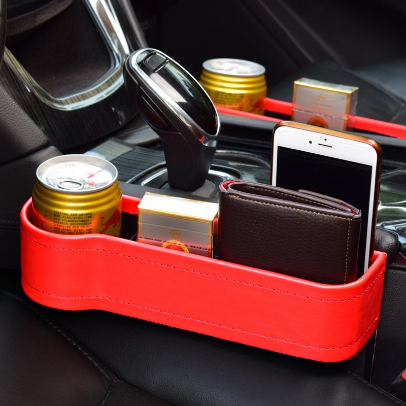 Multifunction Leather Storage Box for Car Seat Side Gap 