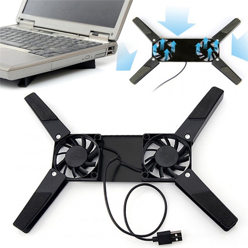 Portable Foldable Laptop Notebook Cooling Pad Dual Fan for PC Laptop Notebook  