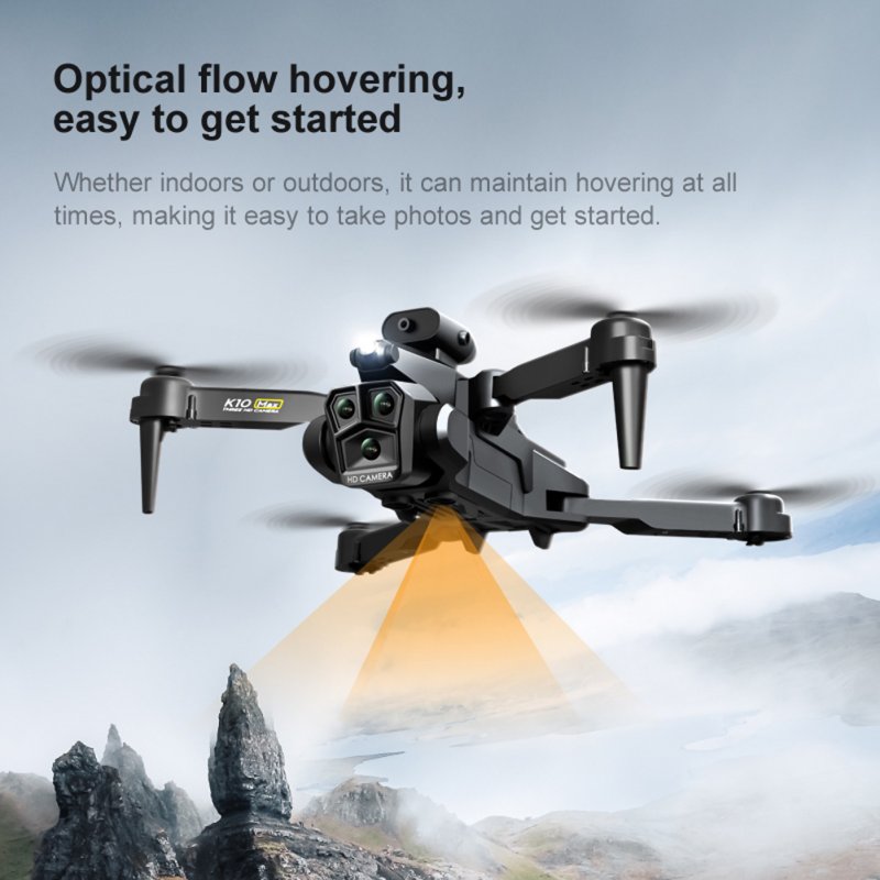 K10max RC Drone with 3 Cameras 4k Optical Flow Localization 4-Way Obstacle Avoidance Quadcopter 