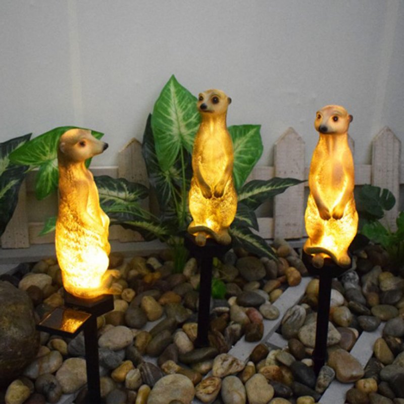 Solar Garden Light Mongoose Shape Outdoor Waterproof Stake Lights Landscape Lamps for Yard Patio Pathway Por