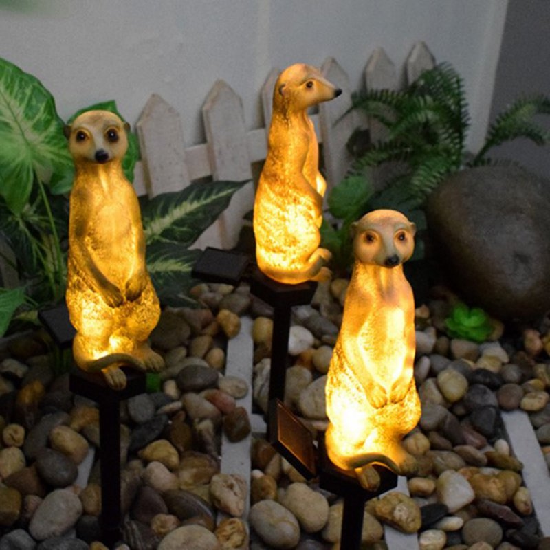 Solar Garden Light Mongoose Shape Outdoor Waterproof Stake Lights Landscape Lamps for Yard Patio Pathway Por