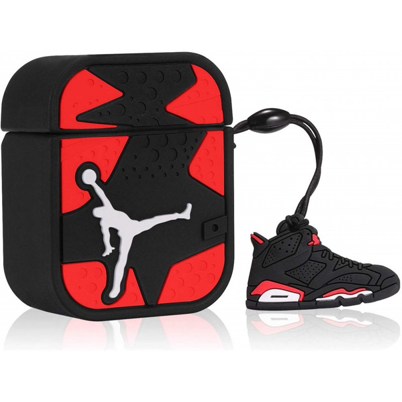 Earphone Protective Case for Airpods 1/2/3 Silicone Shell Storage Box Cartoon Gym Shoes Design Fashion Cover red_For Airpods 1 / 2