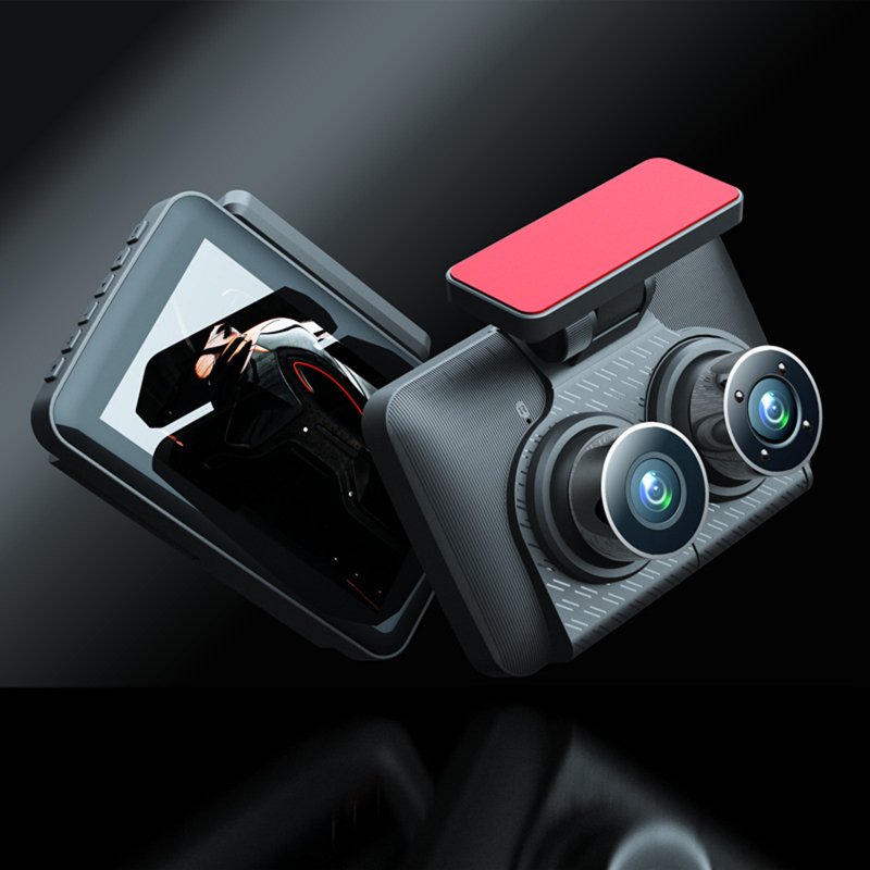 Dash Cam Front Rear Inside 3 Channel 1080P 4.0 Inch Screen Car Dvr Night Vision G-Sensor Parking Monitor 