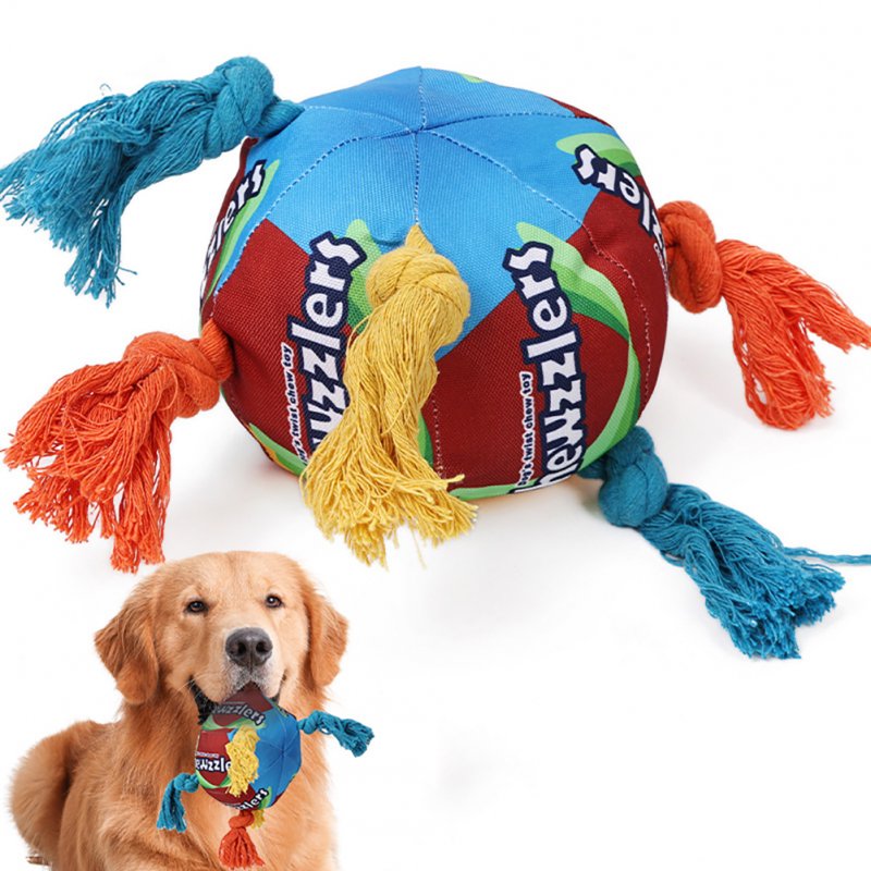 Pet Dogs Snuffle Ball With Interactive Bite Resistant Rope Squeak Toys Pet Accessories For Medium Large Dogs (14.5 x 10.5cm) 