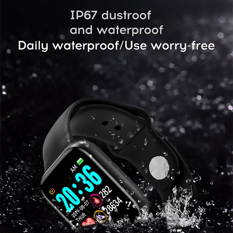Y68 Smart Watch Waterproof Bluetooth Sport SmartWatch Support for iPhone Xiaomi Fitness Tracker Heart Rate Monitor Built-in 150mAh Battery USB Charging 