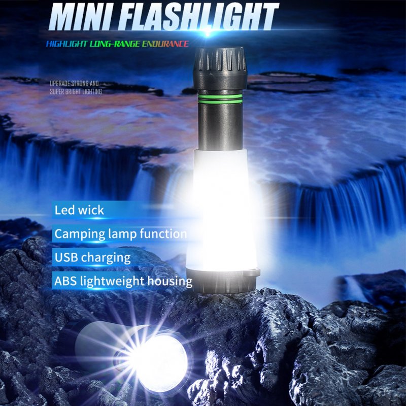 Mini Portable Flashlight Camping Light Usb Charging Tent Lamp Emergency Light for Outdoor Fishing Mini Camping Light