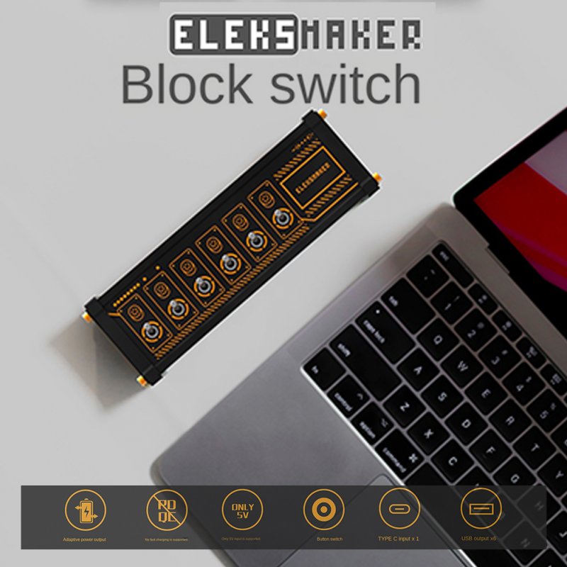 Eleksmaker USB Switch Socket Controllers Independent Control Button Switch Retro Indicator Lights 