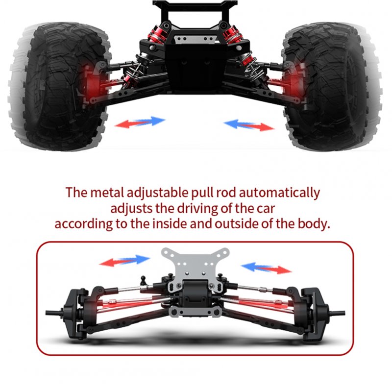 G108 1:10 Scale RC Car 2.4ghz 4wd 46km/h+ High Speed Big Wheel RC Truck Off-road Ipx8 Waterproof 