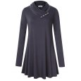 Women's Long Sleeve Casual Flared Top Blouse