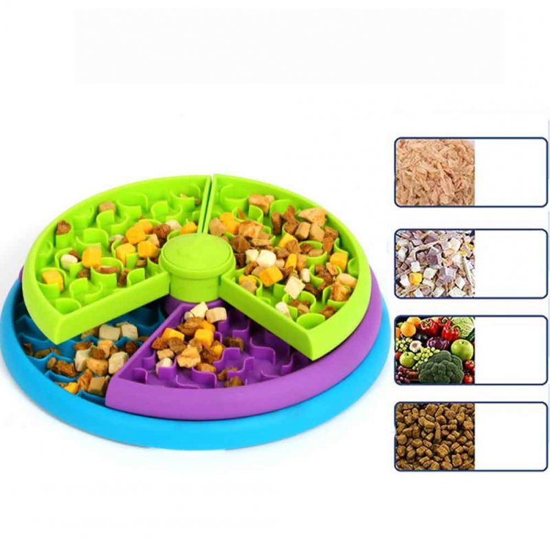 3 Layer Slow Feeder Bowl Treat Toys Anti Gulping Healthy Eating Rotatable Game Board To Aid Pets Digestion (26 x 26 x 7cm) 