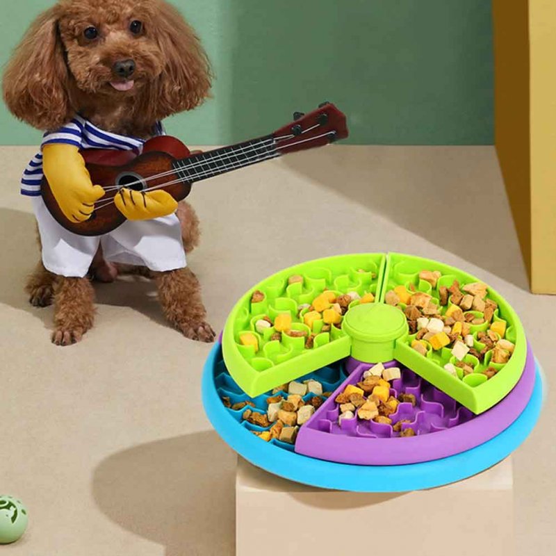 3 Layer Slow Feeder Bowl Treat Toys Anti Gulping Healthy Eating Rotatable Game Board To Aid Pets Digestion (26 x 26 x 7cm) 