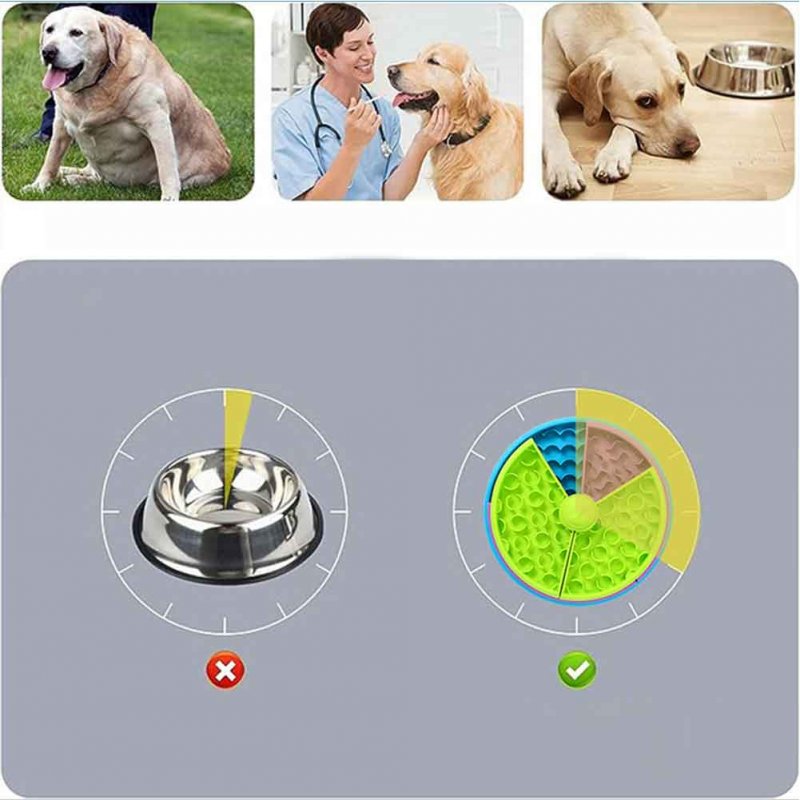 3 Layer Slow Feeder Bowl Treat Toys Anti Gulping Healthy Eating Rotatable Game Board To Aid Pets Digestion (26 x 26 x 7cm) 