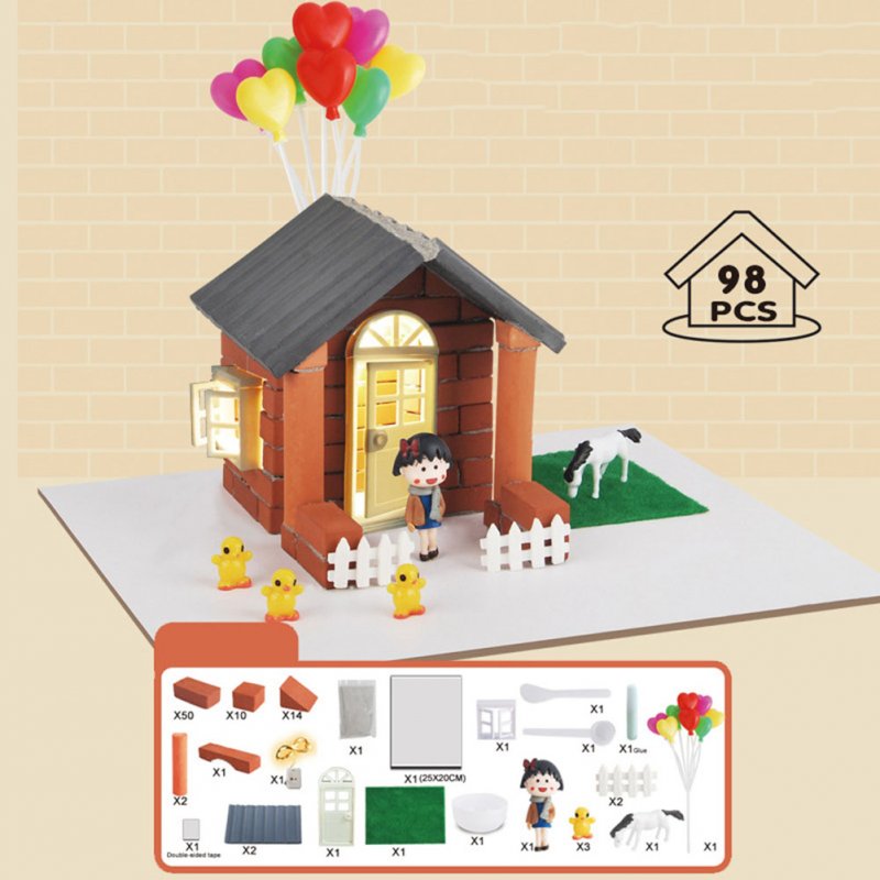 Simulation Mini Brick Building House Toys Diy Villa Farm Cabin Building Blocks Educational Toys For Boys Girls Gifts 