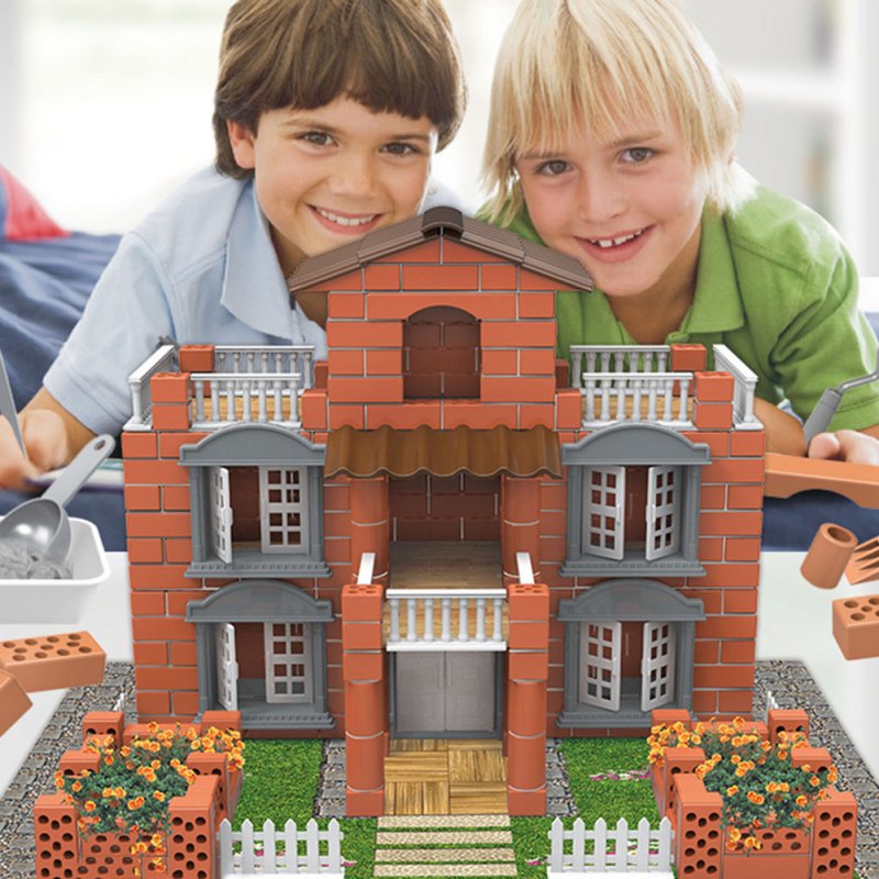 Simulation Mini Brick Building House Toys Diy Villa Farm Cabin Building Blocks Educational Toys For Boys Girls Gifts 