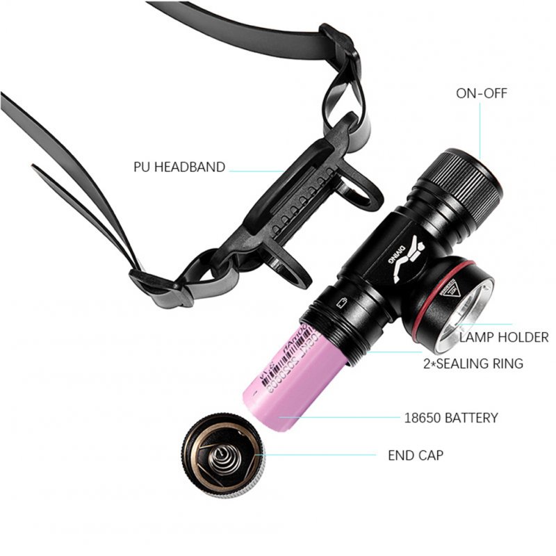 L2 Sst40 Dh06 Underwater Diving Headlight with Head Band High Power Led Head Flashlight Torch 