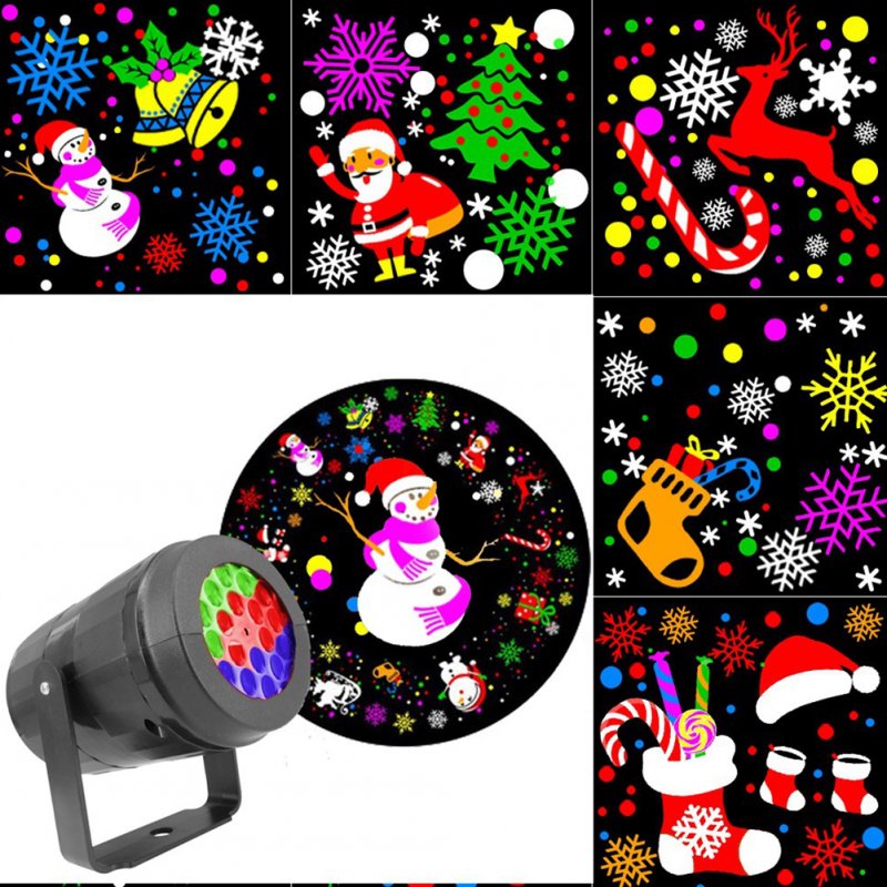 4W Led Snowflake Projection Light Outdoor 16 Pattern Colorful Rotating Christmas Decorative Lamp Spotlight AU Plug 
