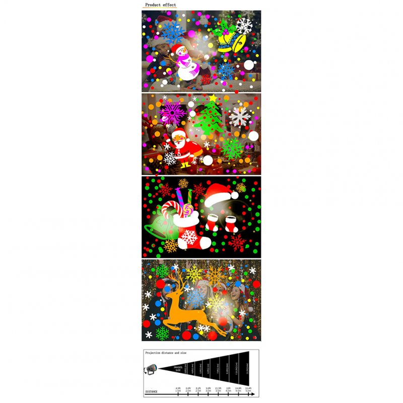 4W Led Snowflake Projection Light Outdoor 16 Pattern Colorful Rotating Christmas Decorative Lamp Spotlight AU Plug 