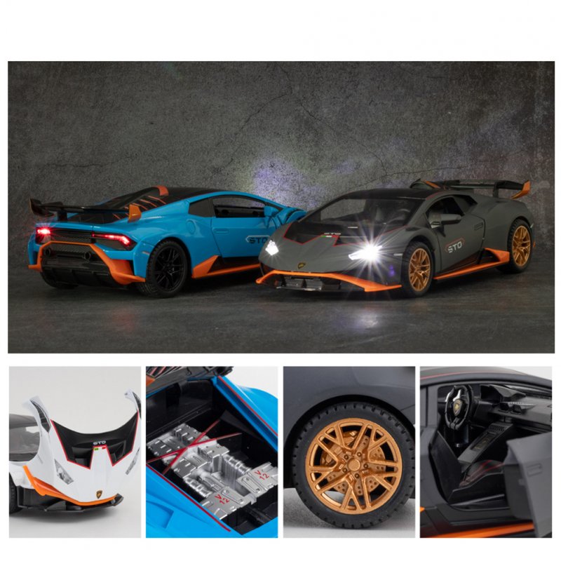 Alloy Simulation 1:24 Sports Car  Model Colored Children Metal Pull-back Toy Home Collection Ornaments Holiday Gifts (bracket Box) 