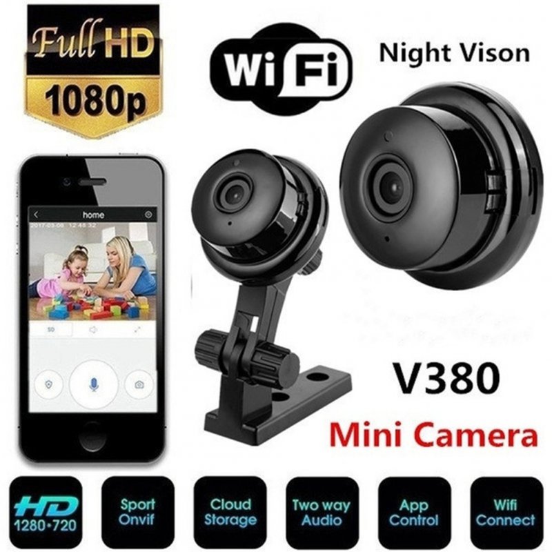 V380 Mini Camera HD Wireless Camcorder Household  Monitor Indoor Video Recording Motion Detection Smart Surveillance Device 