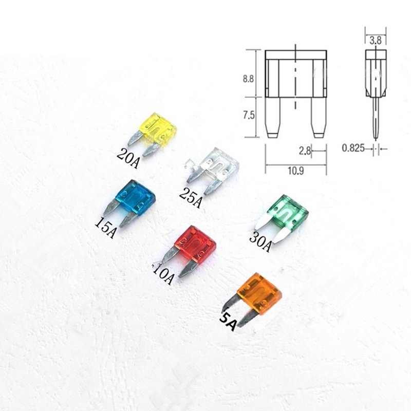 48Pcs Mini Blade Fuse Set for Auto Car Truck Motorcycle SUV ATM Assorted 5A, 10A, 15A, 20A, 25A, 30A Fuse Size S 48 boxes